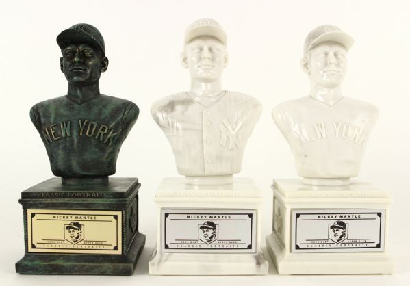 2003 Mickey Mantle New York Yankees MIB Upper Deck Classic Portraits Bust - Lot of 3 Different