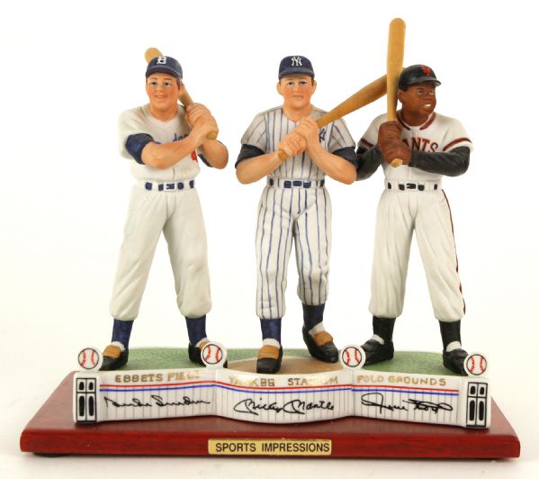 1993 Mickey Mantle Willie Mays Duke Snider MIB Sports Impressions "Greatest Center Fielders" Statue 128/2500