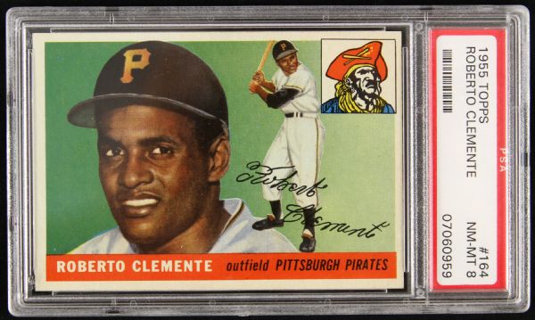 1955 Topps Roberto Clemente Pittsburgh Pirates Rookie Card PSA 8 (Only 17 Graded Higher)