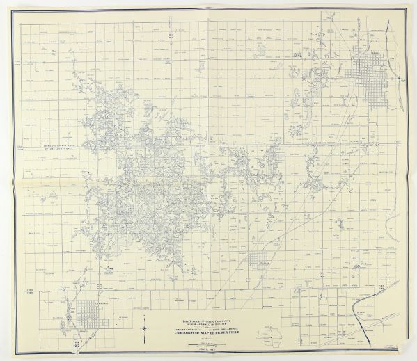 1958 Eagle-Picher Company Underground Mining 21" x 24" Map w/ Mickey Mantles Hometown of Commerce, Oklahoma