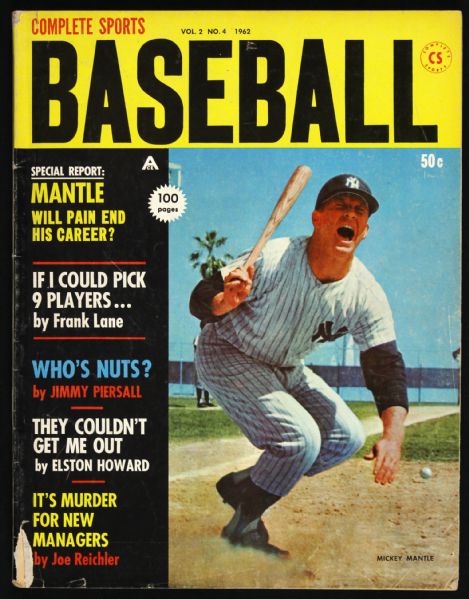 1962 Complete Sports Baseball Magazine w/ Mickey Mantle on Cover