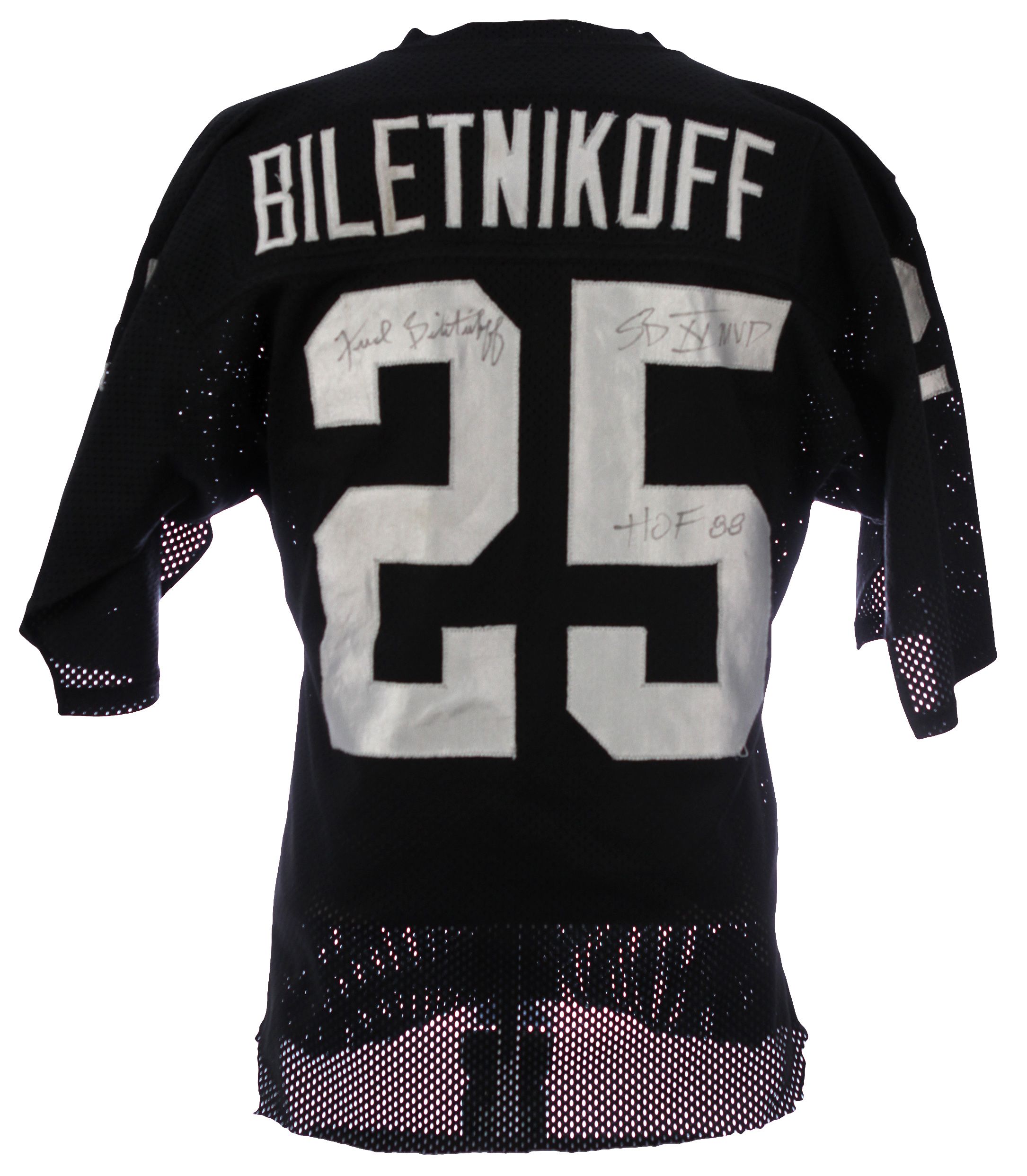 Oakland Raiders Fred Biletnikoff Autographed White Jersey Beckett BAS Stock  #185819