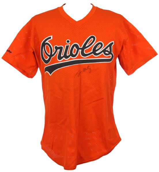 1990 Joe Price Baltimore Orioles Game Worn Batting Practice Jersey Signed by Tippy Martinez (MEARS LOA/JSA)