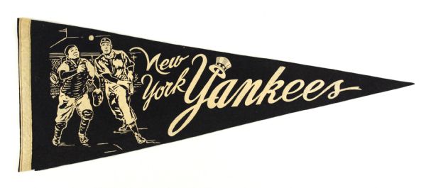 1950s-60s New York Yankees Full Size 29" Pennant