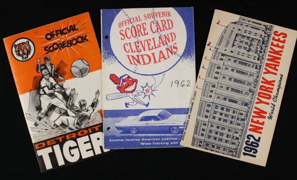 1962 New York Yankees Scorecards and Programs [Lot of 3]