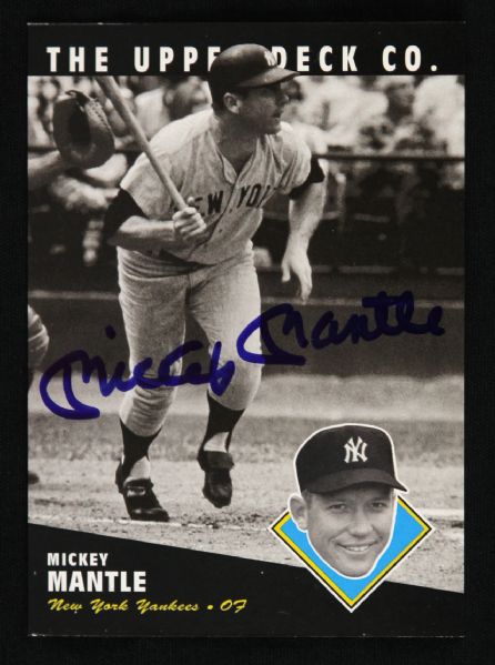 1994 Signed Mickey Mantle Upper Deck All-Time Heroes Baseball Card (UDA Hologram)