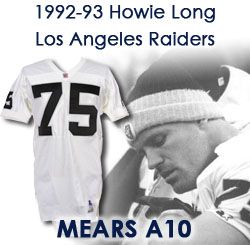 1992-93 Howie Long Los Angeles Raiders Game Worn Road Jersey (MEARS A10, Raiders Team LOA)