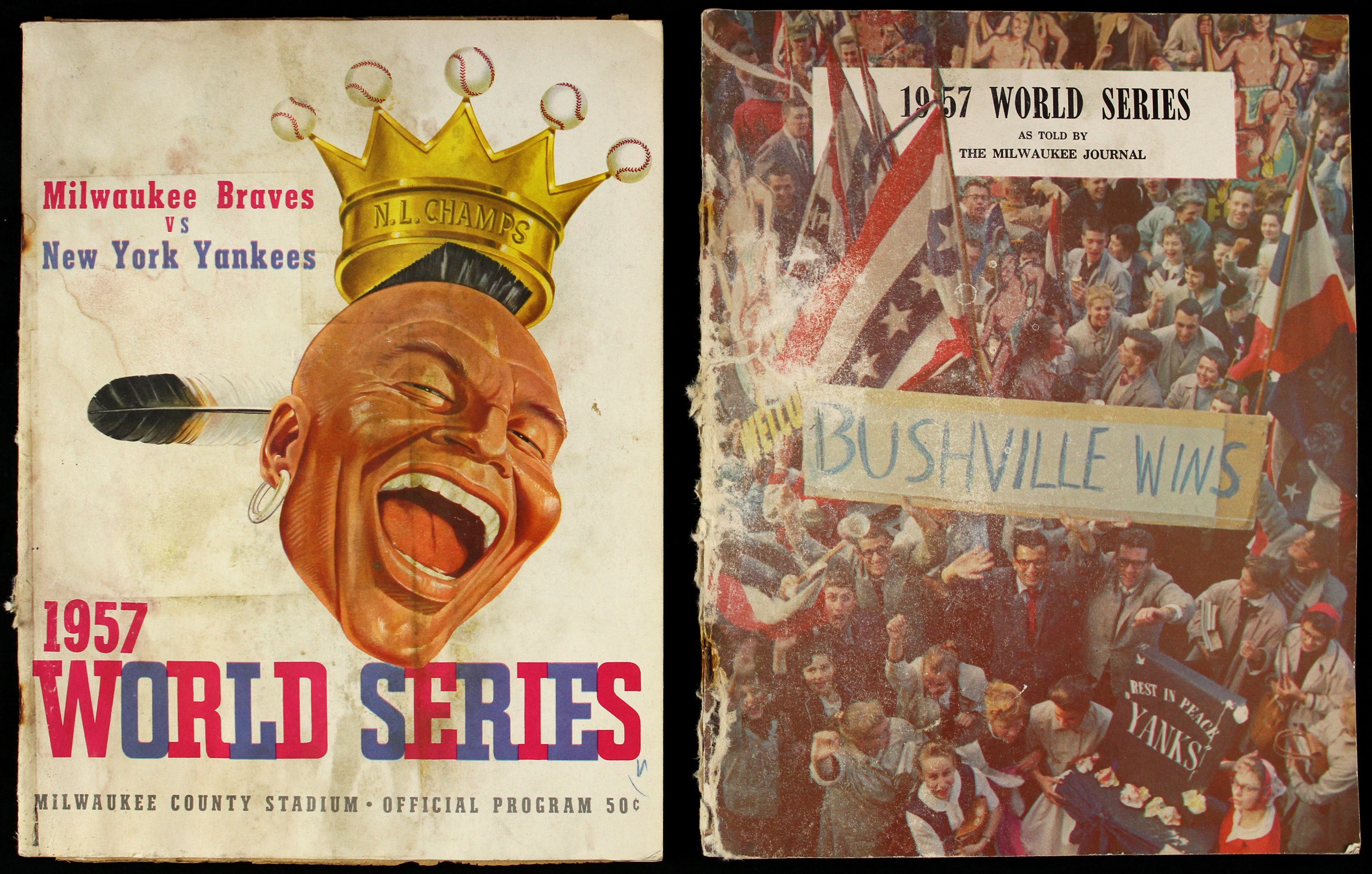 Lot Detail - 1957 Milwaukee Braves World Series Program and