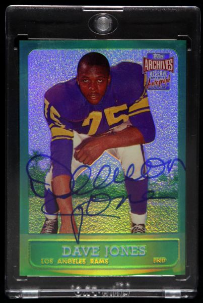 2001 Deacon Jones Los Angeles Rams Signed Topps Archives Reserve Trading Card (Topps Hologram)