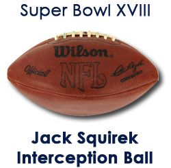 1984 Jack Squirek Los Angeles Raiders Super Bowl XVIII Game Used Football (Squirek / MEARS LOA) Intercepted by Squirek & Returned for Touchdown