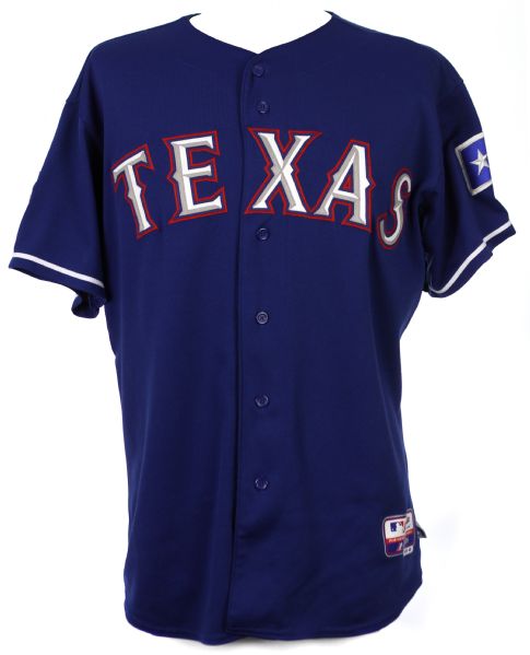 2012 (August 7th) Michael Young Texas Rangers Game Worn Alternate Jersey (MEARS Authentic / Team LOA)