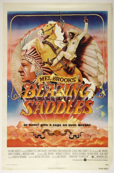 1974 Blazing Saddles Original 27" x 41" One Sheet Movie Poster