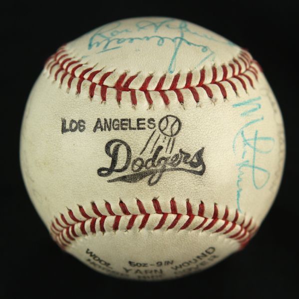 1970s Los Angeles Dodgers Multi Signed Team Logo Baseball w/ 13 Signatures Including Vin Scully & More (JSA)