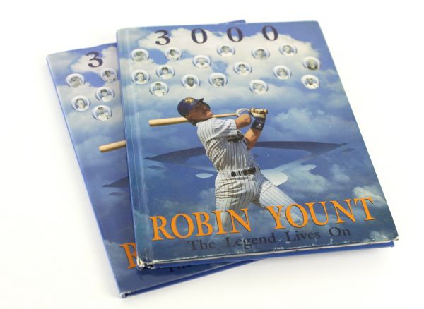 1992 Robin Yount Milwaukee Brewers 3,000th Hit Commemorative Book - Lot of 2 w/ 1 Signed (JSA)