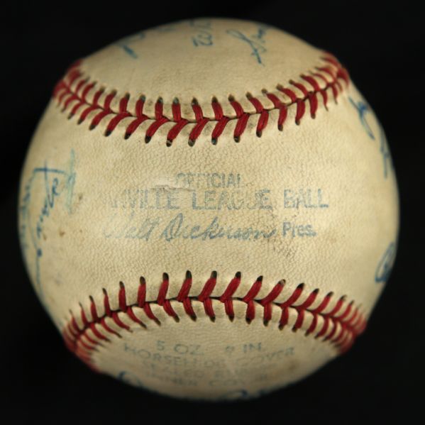 1970 Clinton Pilots Milwaukee Brewers Signed Baseball w/ 16 Signatures Darrell Porter Gorman Thomas (MEARS LOA)