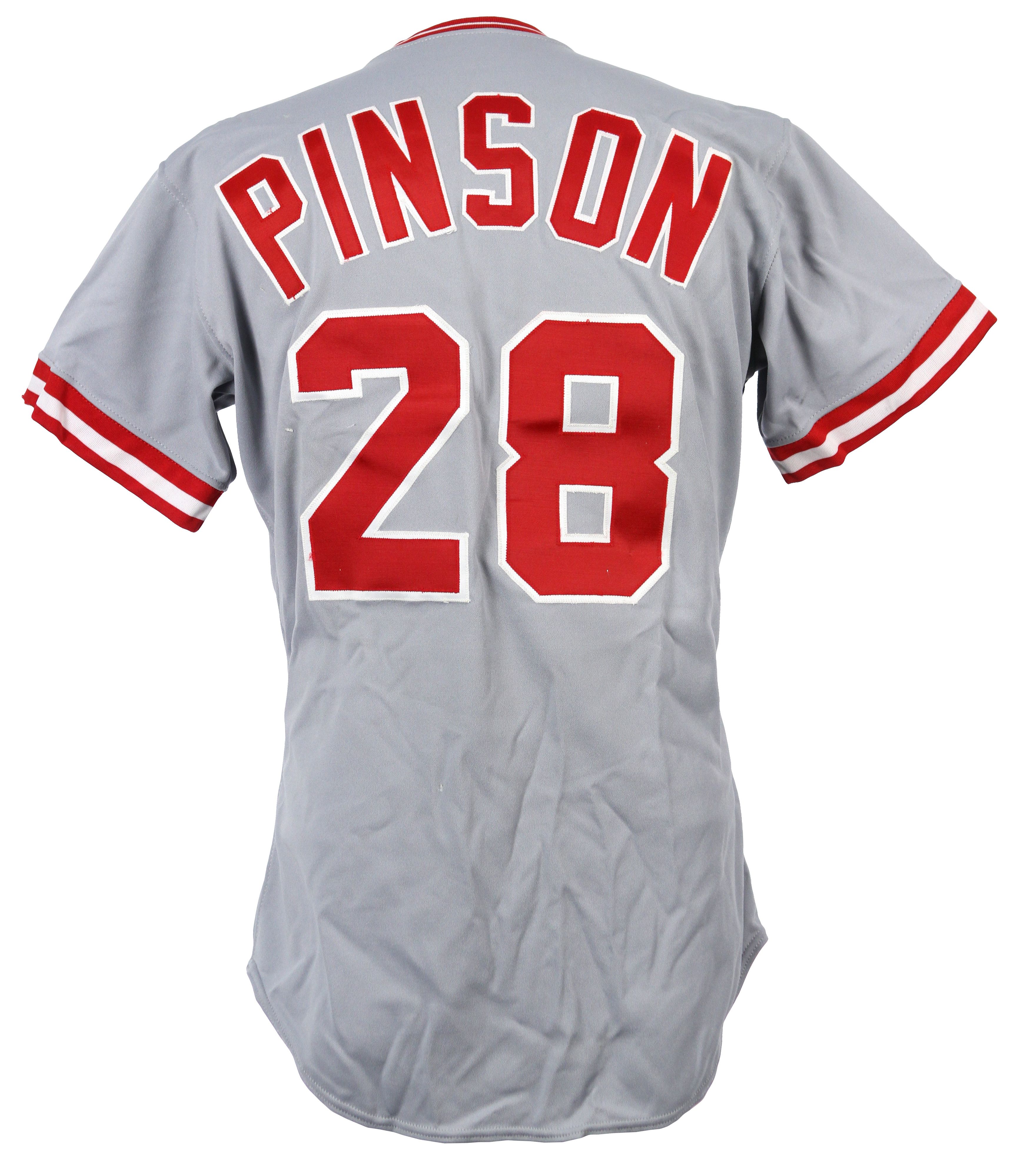 Lot Detail - 1988-92 Vada Pinson Cincinnati Reds Old Timers Game Worn Road  Jersey (MEARS LOA)