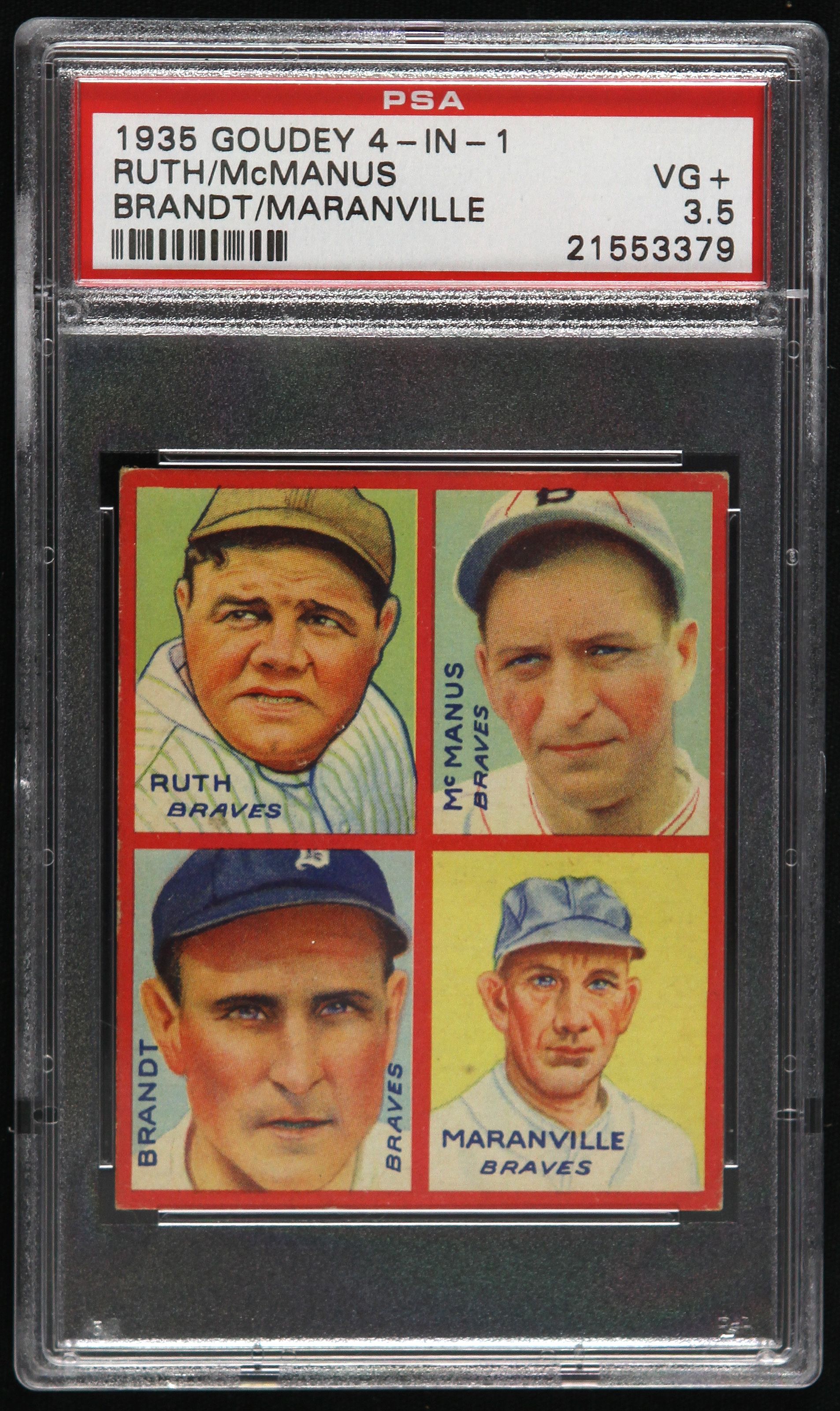 Babe Ruth Boston Braves  Baseball cards, Braves baseball, Babe