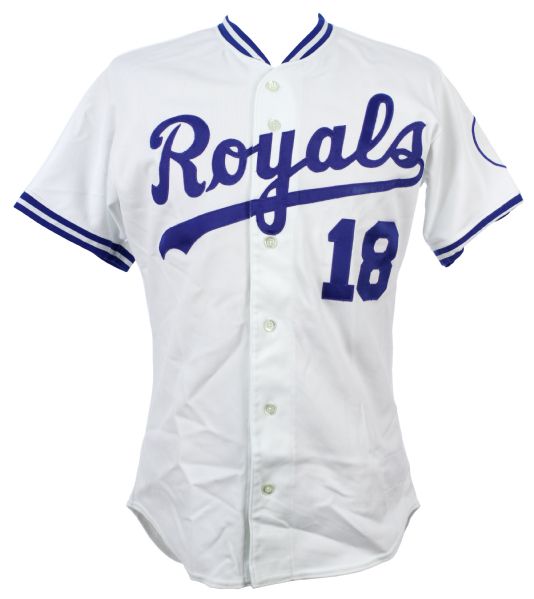 1987 Bret Saberhagen Kansas City Royals Game Worn Home Jersey (MEARS LOA)