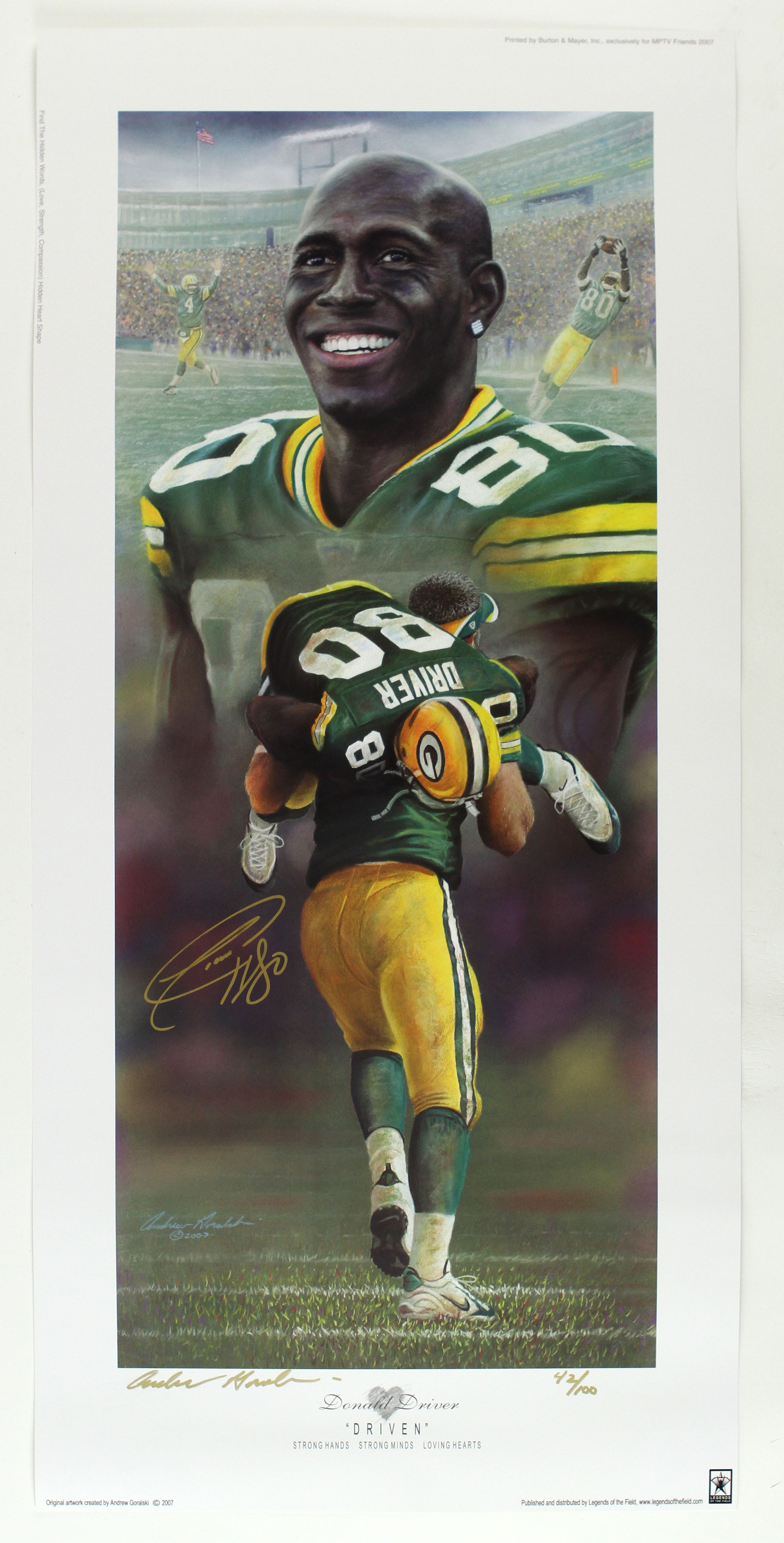 DONALD DRIVER PSA GREEN BAY PACKERS SIGNED AUTOGRAPHED SLABBED AUTHENTIC  CARD