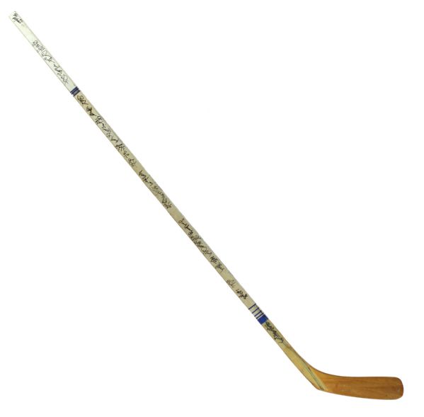 1982-93 Gary Nylund New York Islanders Chicago Blackhawks Toronto Maple Leafs Signed Game Used Hockey Stick w/ 26 Signatures (JSA)