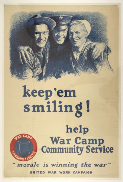 1918 WW1 War Camp Community Service 28" x 42" Poster 