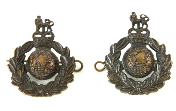 1946 (later) Post World War Two Era British Pair of Royal Marine Beret Badges