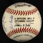 1989-1993 Signed Milwaukee Braves Legends Signed ONL (White) Baseball (JSA)