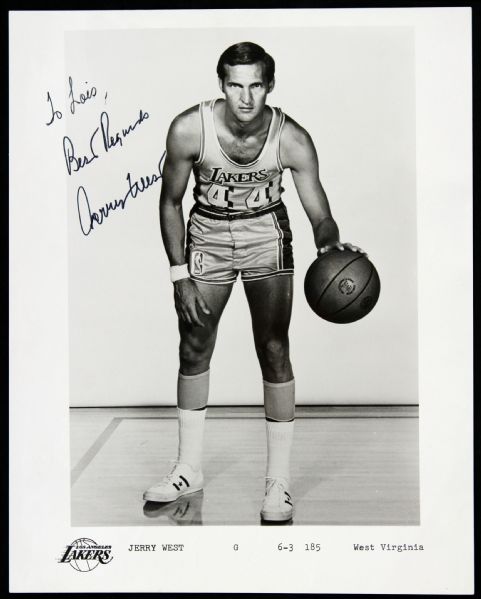 Lot Detail - 1970s Jerry West Los Angeles Lakers Signed B&W 8x10 ...