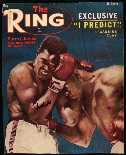 1960s Cassius Clay Signed Ring Magazine (Cover Only) JSA