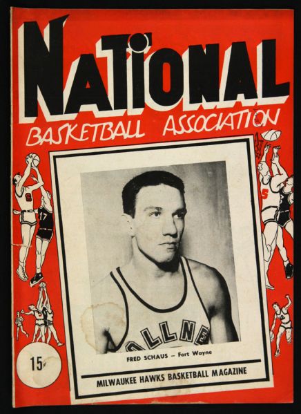 1951-52 Milwaukee Hawks NBA Basketball Program Featuring Fred Schaus – Fort Wayne on Cover