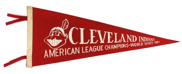 1954 Cleveland Indians American League Champions World Series 29” Pennant