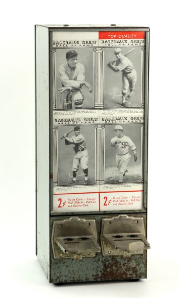 1940s Exhibit Card Machine with 1948 Baseball Hall of Fame Cards On Display