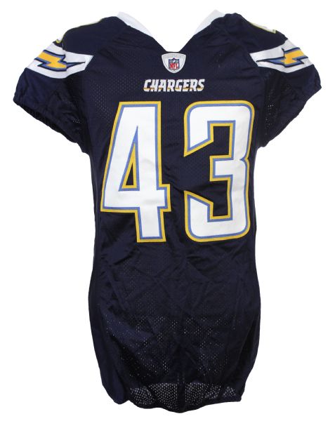 2010 Darren Sproles San Diego Chargers Game Worn Home Jersey (MEARS LOA & PSA/DNA)