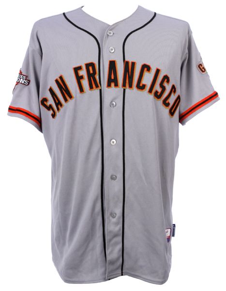 2013 (July 13-August 3) Santiago Casilla San Francisco Giants Game Worn Road Jersey w/ 2012 World Series Champions Patch (MEARS LOA/MLB Hologram)