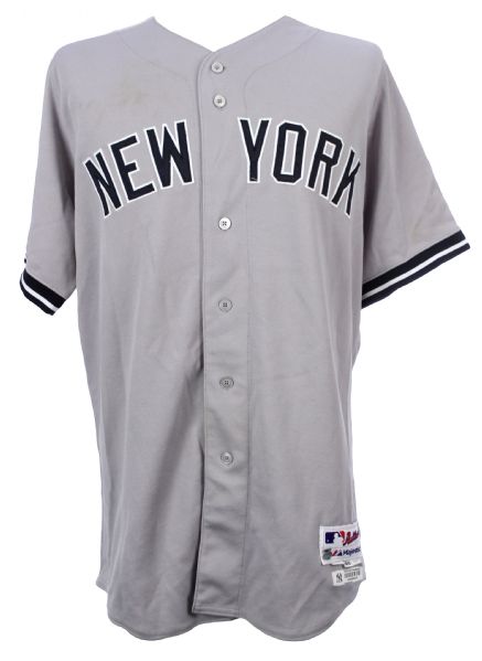 2012 (August 12) Mark Teixeira New York Yankees Game Worn Road Jersey (MEARS LOA/MLB Hologram/Steiner COA) 1-4 w/ 2B