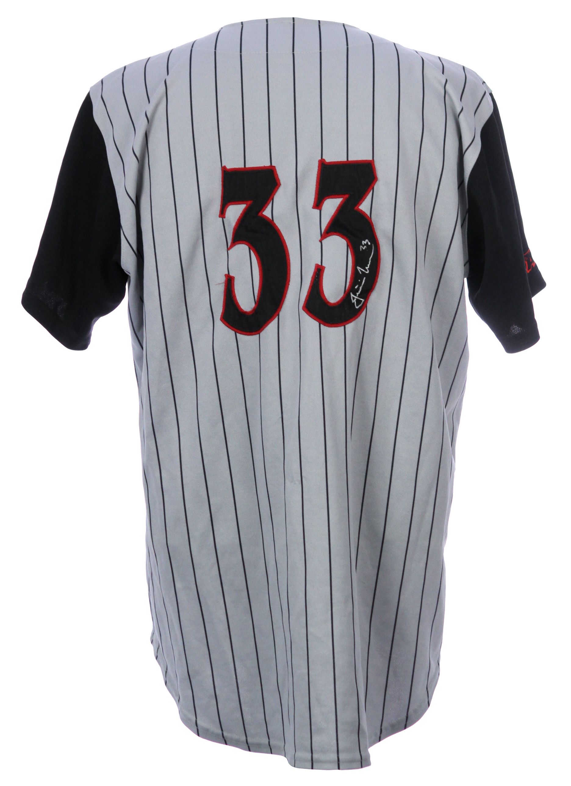 Lot Detail - Justin Morneau Quad City River Bandits Professional Model  Minor League Jersey w/Heavy Use