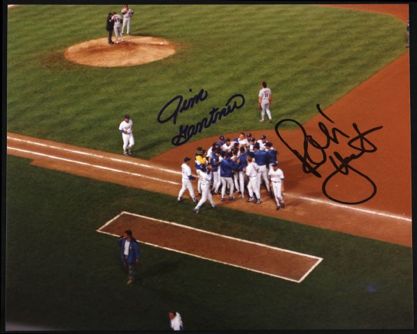 1992 Robin Yount Jim Gantner Milwaukee Brewers Signed 8x10 Color Photo (JSA)