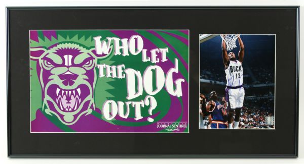 1994-2002 Glenn Robinson Milwaukee Bucks Signed 16" x 31" Who Let The Dog Out? Framed Display (JSA)