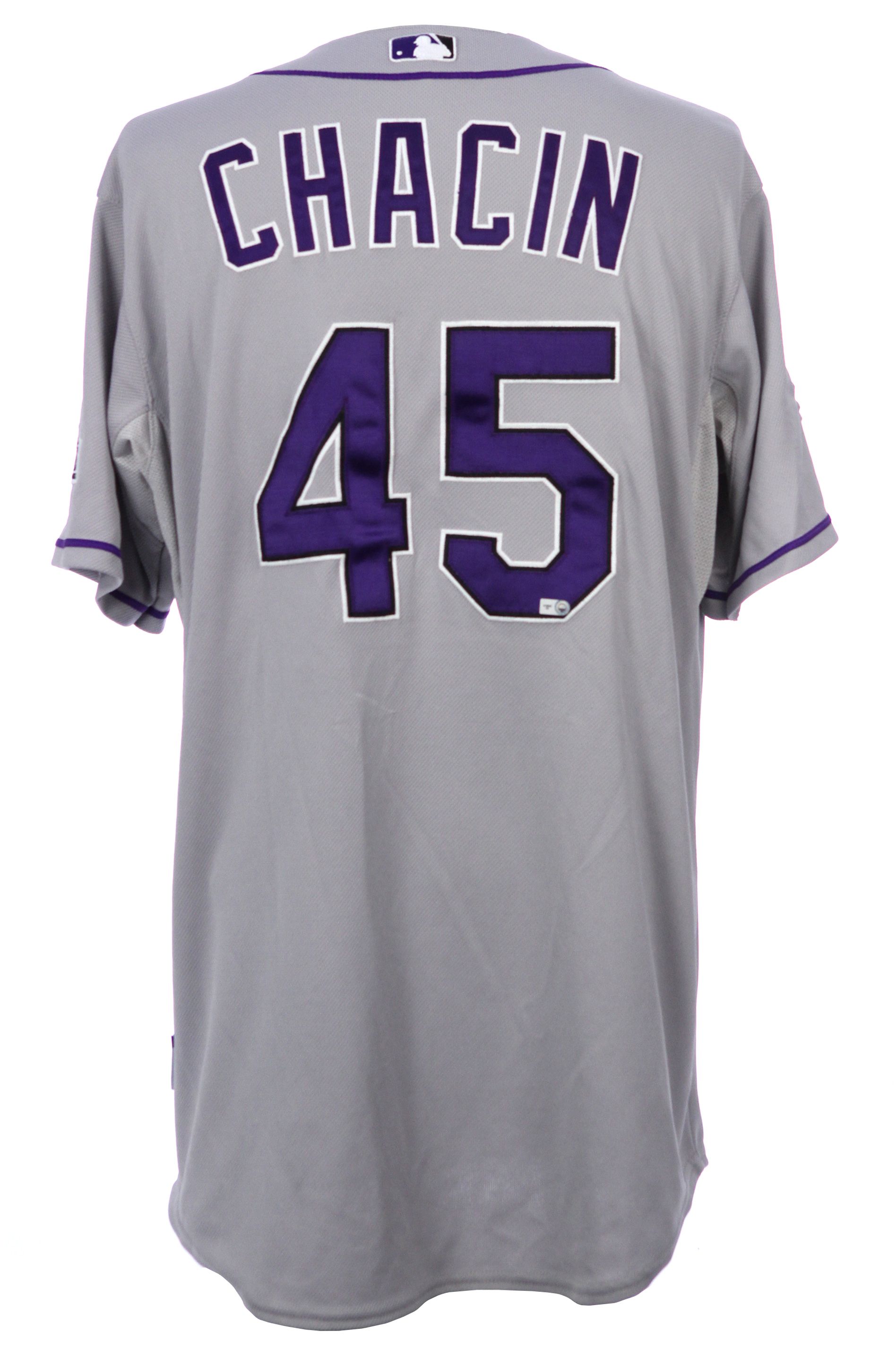 Lot Detail - 2013 Jhoulys Chacin Colorado Rockies Game Worn Road Jersey  (MEARS LOA/MLB Hologram)