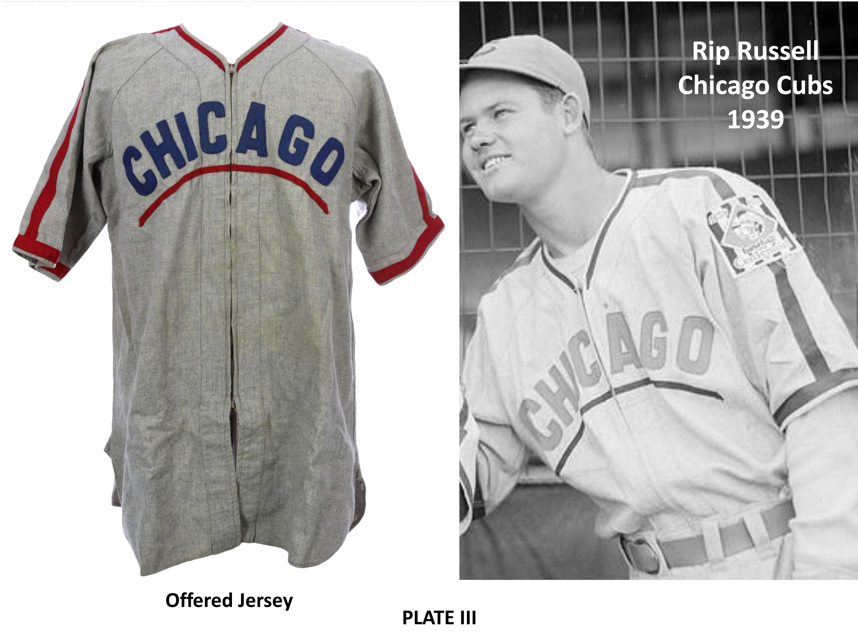 Lot Detail - 1939 Rip Russell Chicago Cubs Game Worn Road Uniform (MEARS A9)