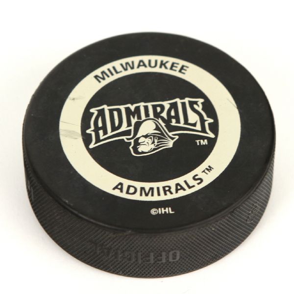 1998-2001 Milwaukee Admirals International Hockey League Game Used Puck (MEARS LOA)