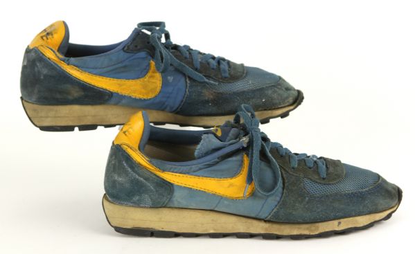 1970-80s Milwaukee Brewers Nike Blue & Yellow Game Worn Turf Shoes