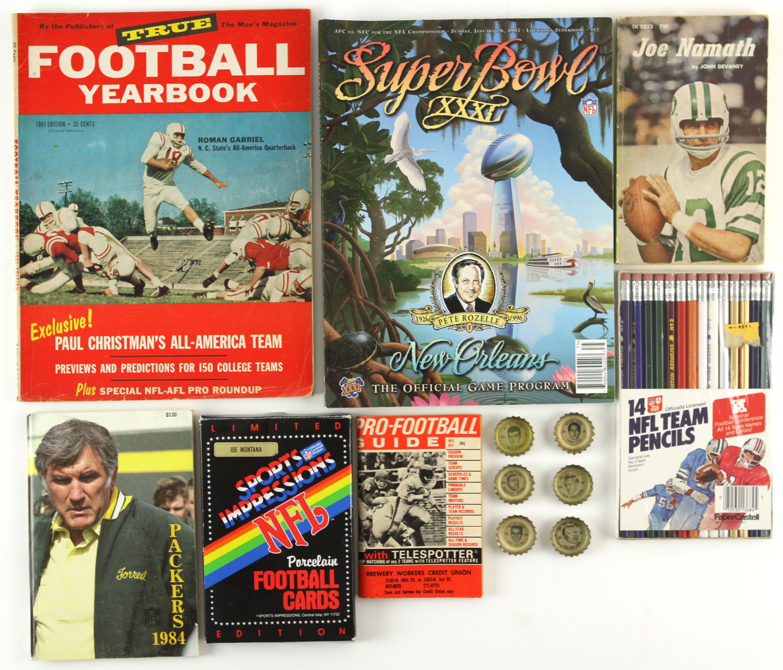 Lot Detail - 1960's-2000's Football Memorabilia Collection - Lot Of 17 ...