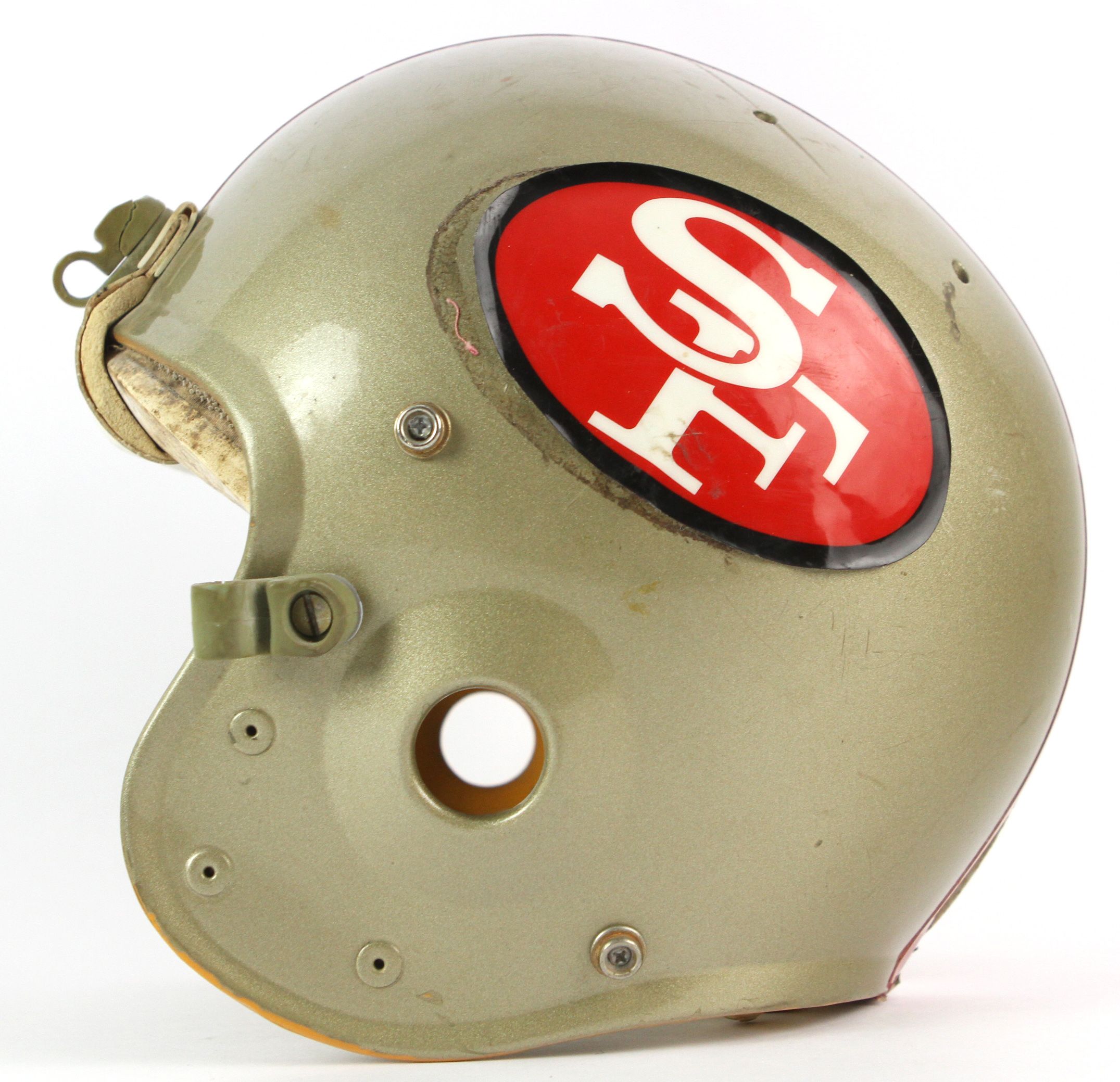 Lot Detail - 1980s San Francisco 49ers Game-Used Helmet Attributed To  Ronnie Lott (Detached Facemask)