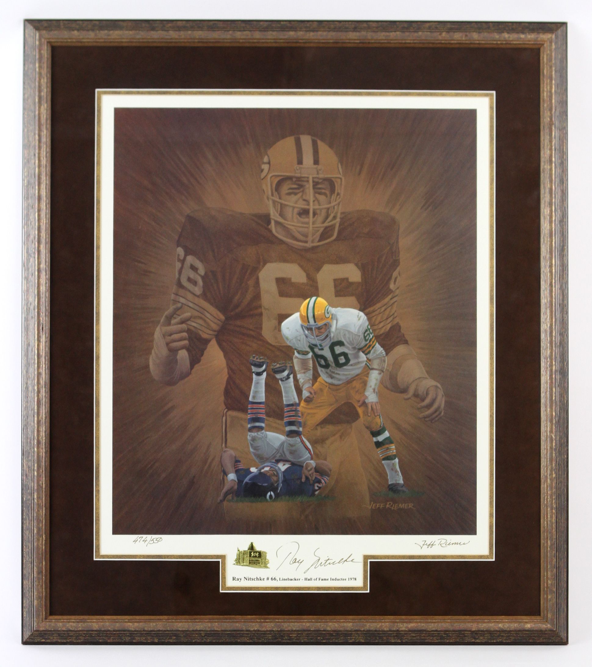 Ray Nitschke Signed Large Photograph. The powerful Green Bay, Lot #12323