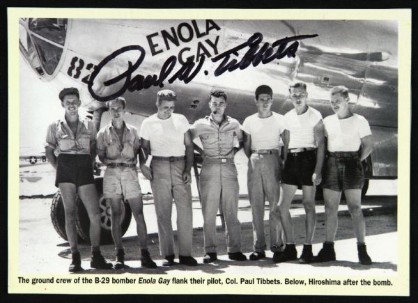 1945 Paul Tibbets Enola Gay Pilot Signed 4" x 5.5" Magazine Cutout (JSA)