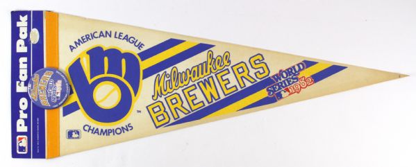 1970s-80s Milwaukee Brewers Full Size Pennant Collection - Lot of 8 w/ 1982 World Series