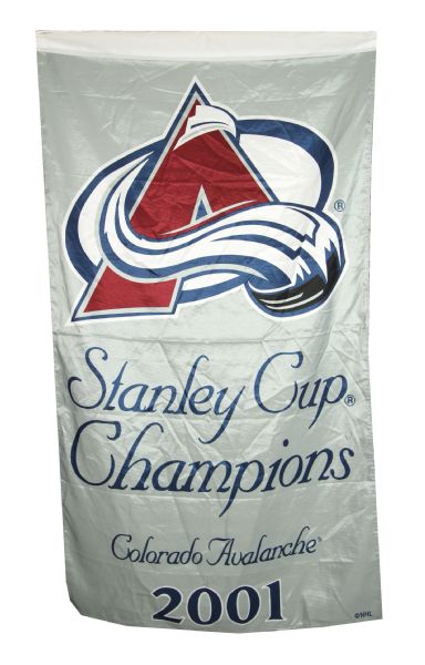 1995-2000s Colorado Avalanche Stadium Banner Collection - Lot of 9 w/ Stanley Cup Champions & More 