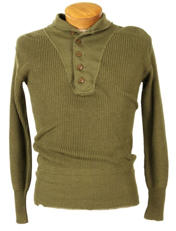 Item Detail - 1944 WW2 Army High Neck 100% Wool Service Worn Sweater