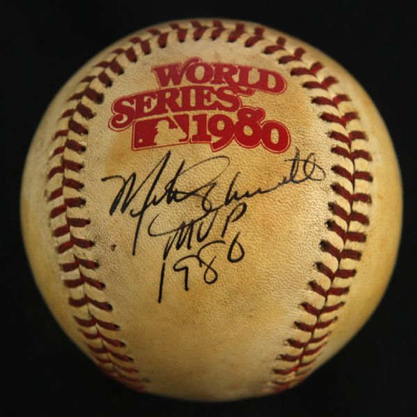 1980 World Series MVP Mike Schmidt Philadelphia Phillies Single Signed World Series Game Used Baseball (MEARS LOA & PSA/DNA)